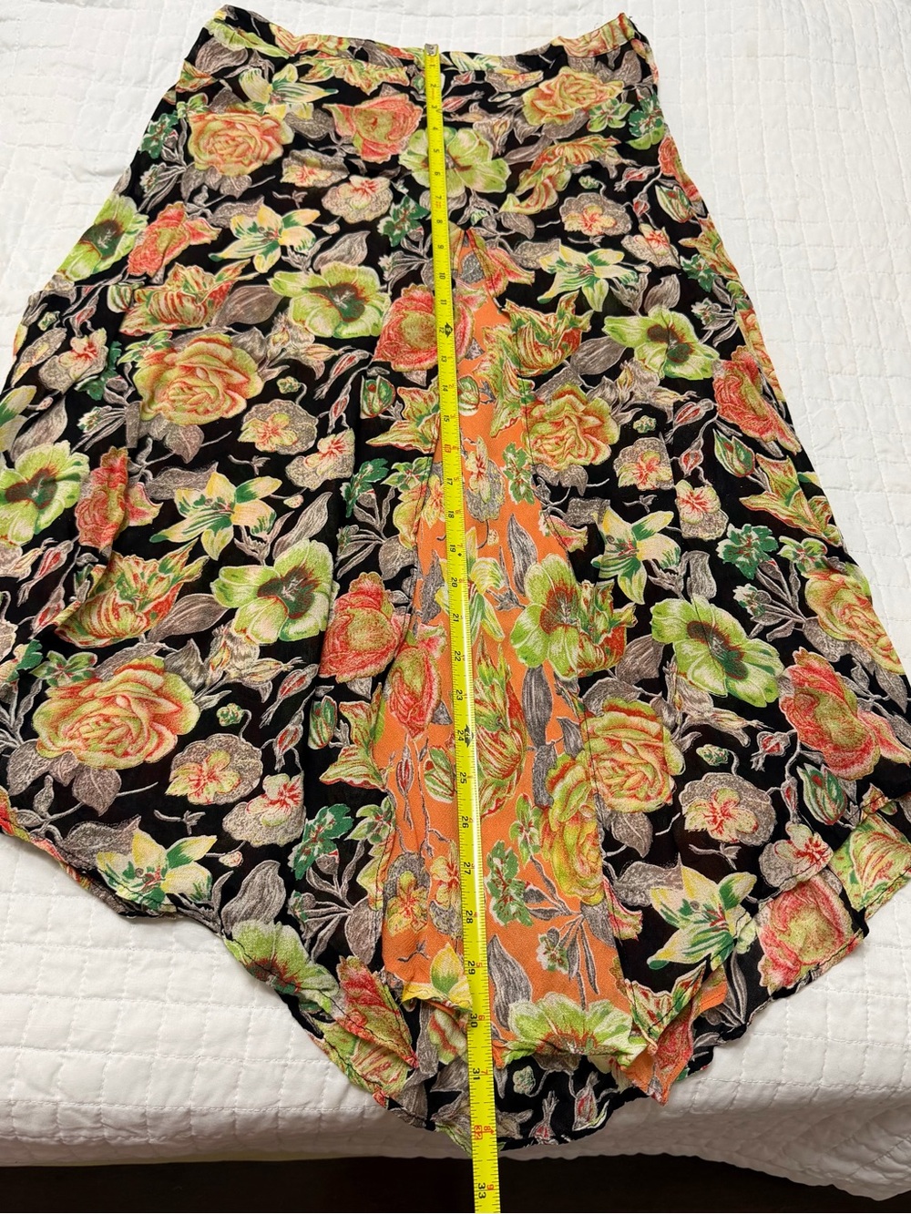 Vintage Floral Asymmetrical Rayon Skirt Boho Y2K Size L - Picture 8 of 9
